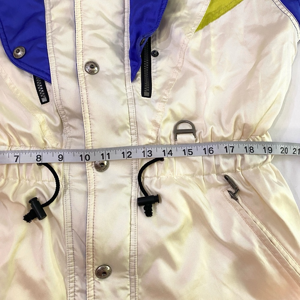VTG 1980s DESCENTE Made in Japan Cream Purple Chartreuse Ski Snowboard Parka M - Picture 11 of 12